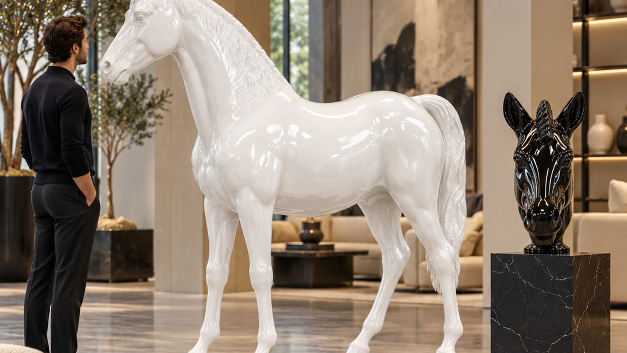 Statue di design teste & trofei in ambiente