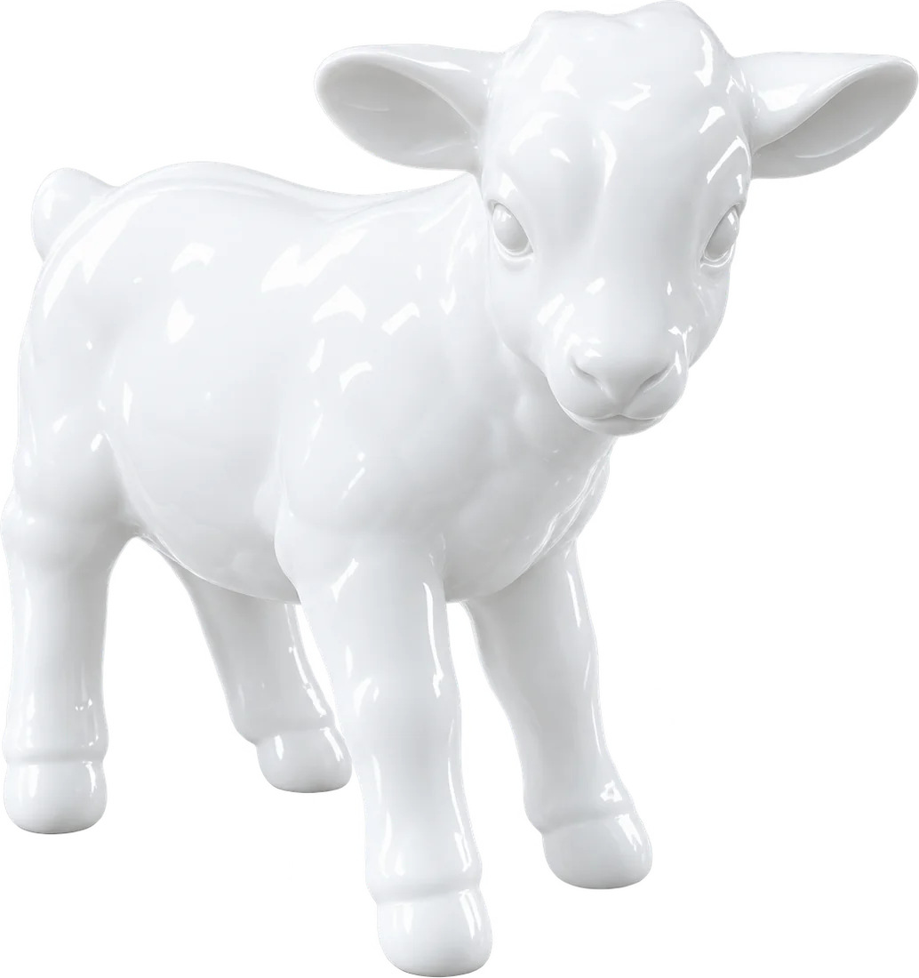 Statua Agnello Large ZWI-47-K1 bianco lucido