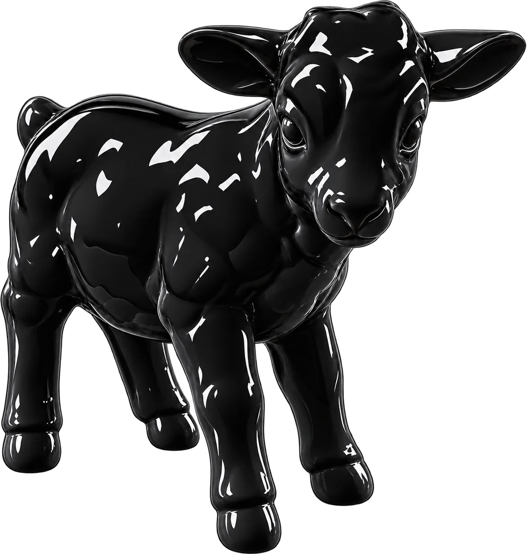 Statua Agnello Small ZWI-48-K1 nero lucido