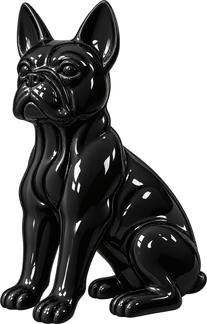 Statua Cane Seduto ZWI-55 nero lucido