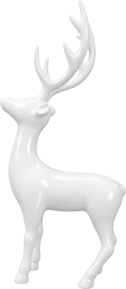 Statua Cervo FR241 bianco lucido