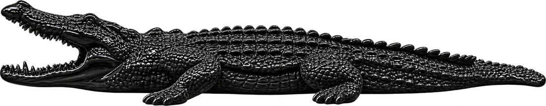 Statua Coccodrillo Small ZWI-65/110 nero lucido