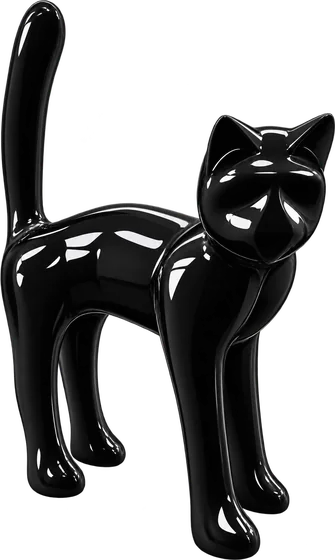 Statua Gatto Large nero lucido ZWI-02/148