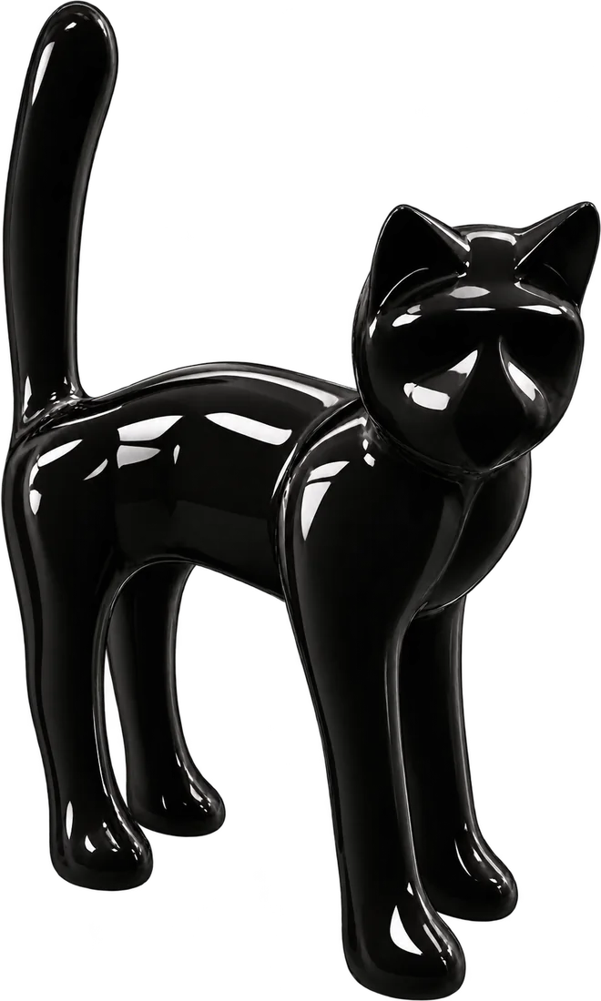 Statua Gatto Small ZWI-02/44 nero lucido