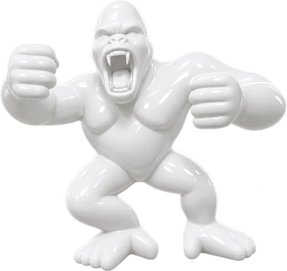 Statua Gorilla Maxi bianco lucido ZWI-07/180