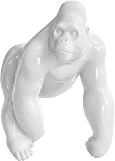 Statua Gorilla Small bianco lucido ZWI-18/90