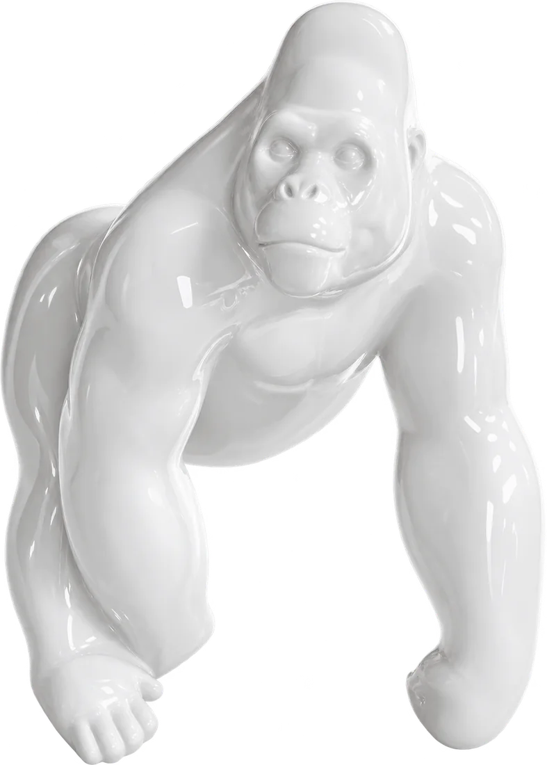 Statua Gorilla Small ZWI-18/90 bianco lucido