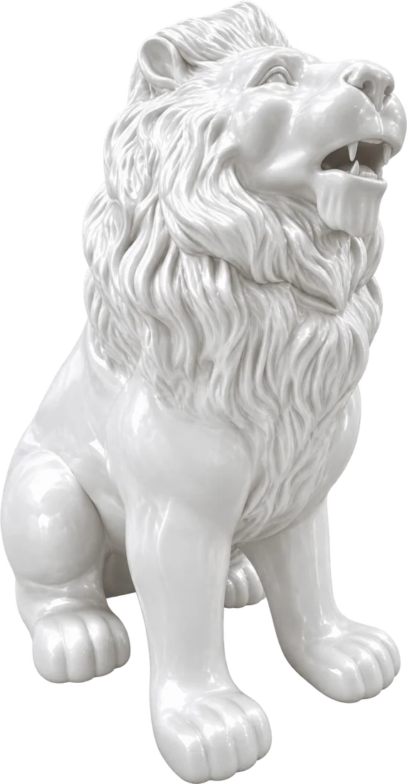 Statua Leone ZWI-10/141 bianco lucido