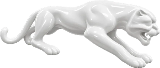 Statua Pantera bianco lucido ZWI-24