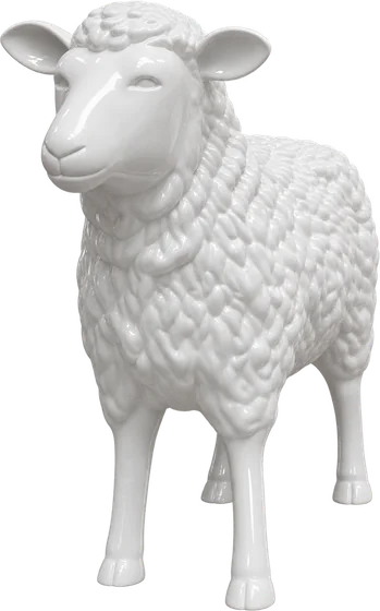 Statua Pecora Small bianco lucido ZWI-51/23