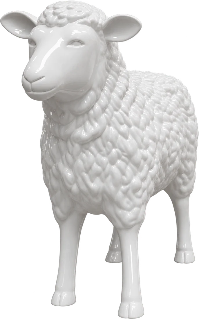 Statua Pecora Medium ZWI-59/32 bianco lucido