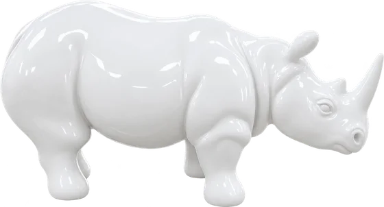 Statua Rinoceronte bianco lucido FR355