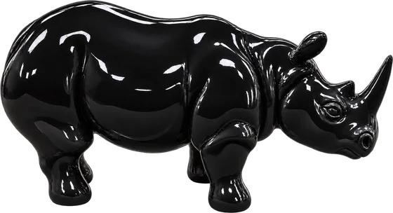 Statua Rinoceronte nero lucido FR355
