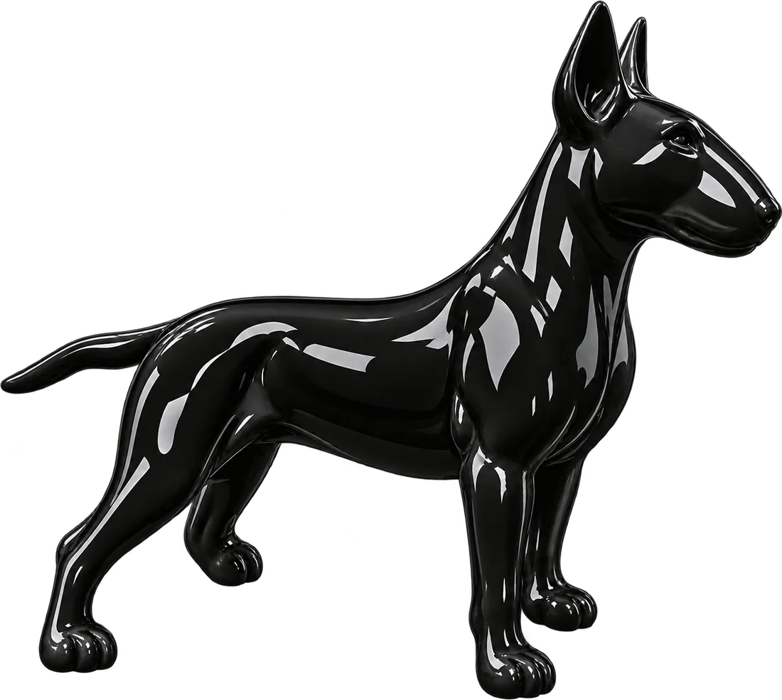 Statua Terrier ZWI-12/42 nero lucido