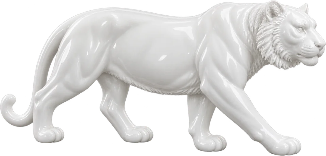 Statua Tigre ZWI-23-B bianco lucido
