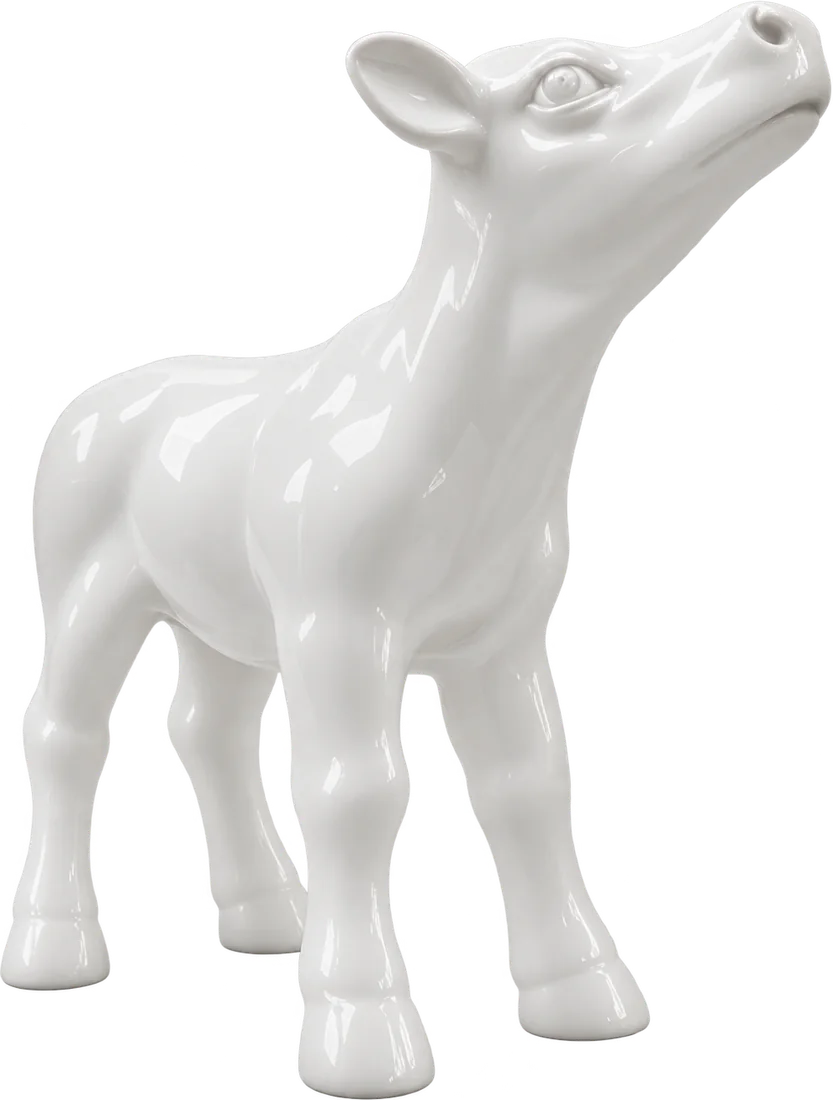 Statua Vitello ZWI-52 bianco lucido