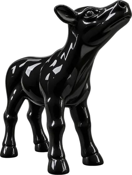 Statua Vitello nero lucido ZWI-52